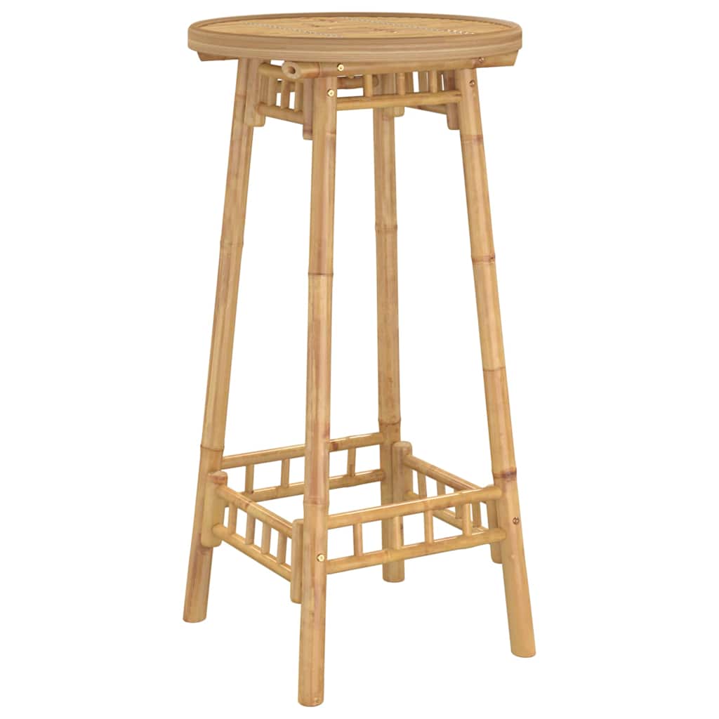 Outdoor Bar Table Round Ø55x100 cm Bamboo